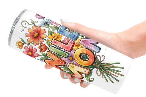 Tumbler Watercolor Funny Wonky Floral Mom Art Quotes Sublimation artnoy 