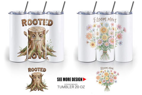 Tumbler Watercolor Funny Wonky Garden Mom Art Sublimation artnoy 