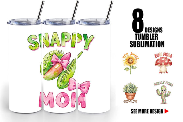 Tumbler Watercolor Funny Wonky Garden Mom Art Sublimation artnoy 