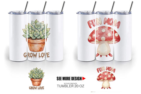 Tumbler Watercolor Funny Wonky Garden Mom Art Sublimation artnoy 