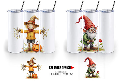 Tumbler Watercolor Garden Ghouls Sublimation artnoy 