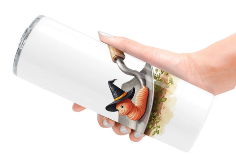 Tumbler Watercolor Garden Ghouls Sublimation artnoy 