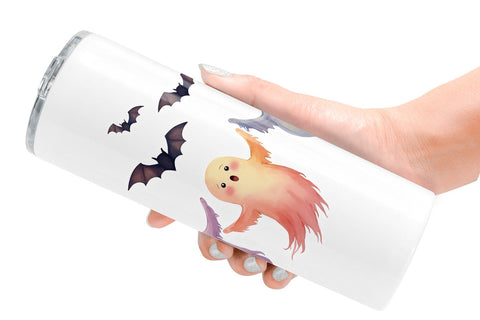 Tumbler Watercolor Ghost Bat Friends Sublimation artnoy 