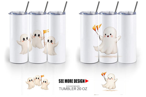 Tumbler Watercolor Ghost Candy Parade Sublimation artnoy 