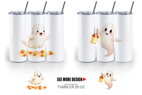Tumbler Watercolor Ghost Candy Parade Sublimation artnoy 