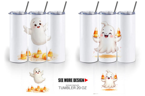 Tumbler Watercolor Ghost Candy Parade Sublimation artnoy 