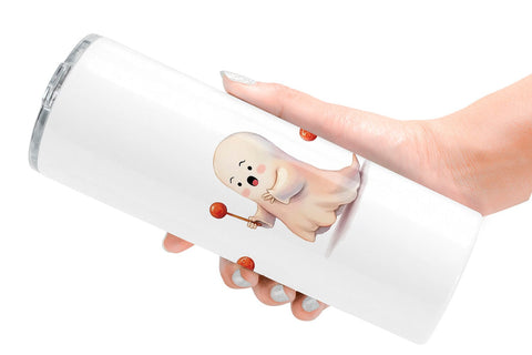 Tumbler Watercolor Ghost Candy Party Sublimation artnoy 