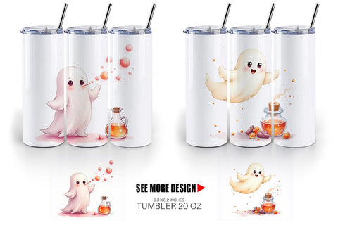 Tumbler Watercolor Ghost Candy Potion Sublimation artnoy 