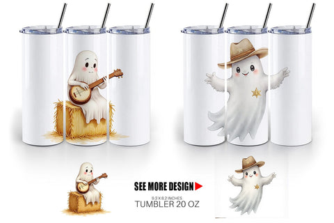 Tumbler Watercolor Ghostly Wild West Sublimation artnoy 