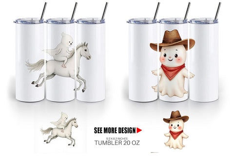 Tumbler Watercolor Ghostly Wild West Sublimation artnoy 