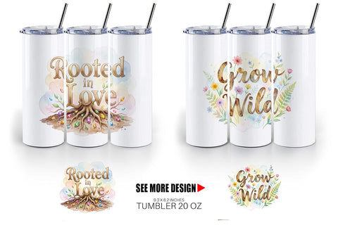 Tumbler Watercolor Grandma Garden Love Quotes Sublimation artnoy 