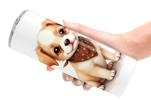 Tumbler Watercolor Grateful Pups Kittens Sublimation artnoy 