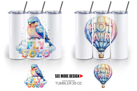 Tumbler Watercolor Grumpy Sky Travel Quotes Sublimation artnoy 