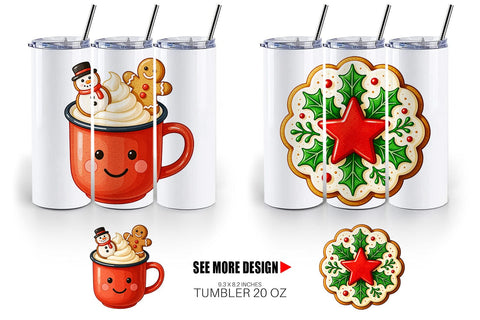 Tumbler Watercolor Happy Holidays Sublimation artnoy 