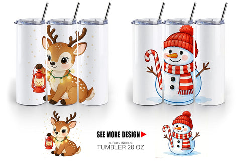 Tumbler Watercolor Happy Holidays Sublimation artnoy 