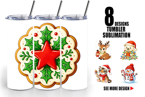 Tumbler Watercolor Happy Holidays Sublimation artnoy 