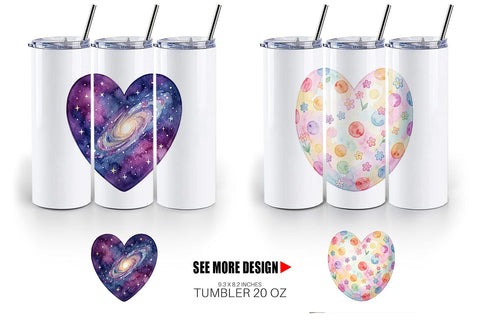 Tumbler Watercolor Heart Shaped Easter Egg Art Sublimation artnoy 