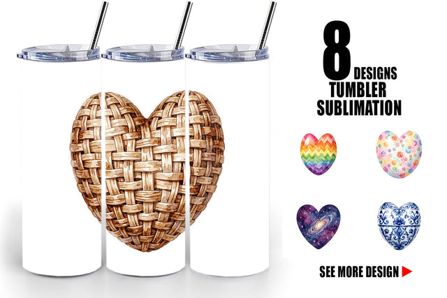 Tumbler Watercolor Heart Shaped Easter Egg Art Sublimation artnoy 