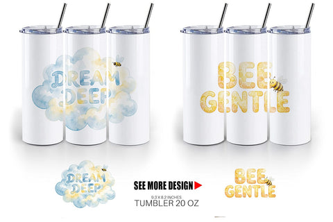 Tumbler Watercolor Honeycomb Bee Motivation Quotes Sublimation artnoy 
