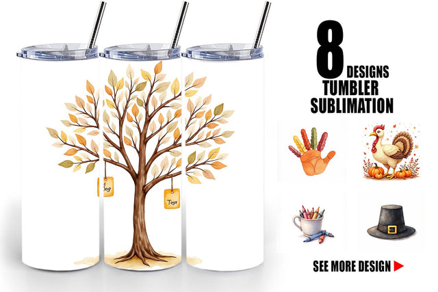 Tumbler Watercolor Kids Table Crafts Sublimation artnoy 