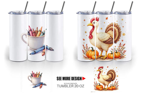 Tumbler Watercolor Kids Table Crafts Sublimation artnoy 