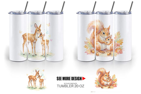 Tumbler Watercolor Magical Forest Motherhood Sublimation artnoy 