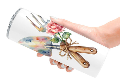 Tumbler Watercolor Moms Magic Garden Tools Sublimation artnoy 
