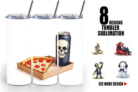 Tumbler Watercolor Monster Gaming Night Sublimation artnoy 