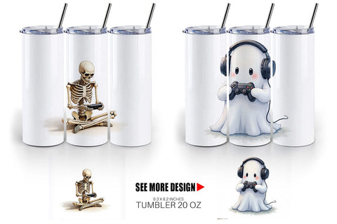 Tumbler Watercolor Monster Gaming Night Sublimation artnoy 