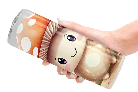Tumbler Watercolor Mushrooms Sublimation artnoy 
