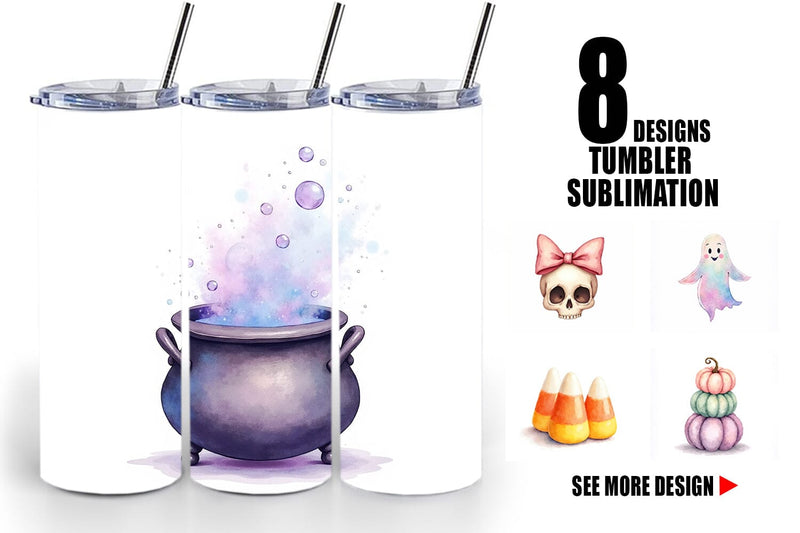 Tumbler Watercolor Pastel Goth Cuties Sublimation artnoy 