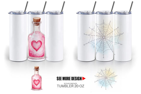 Tumbler Watercolor Pastel Goth Cuties Sublimation artnoy 