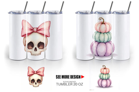 Tumbler Watercolor Pastel Goth Cuties Sublimation artnoy 