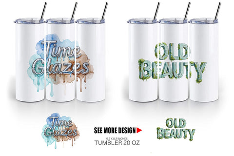Tumbler Watercolor Patina Weathered Healing Art Sublimation artnoy 