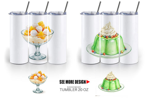 Tumbler Watercolor Quirky Thanksgiving Dishes Sublimation artnoy 