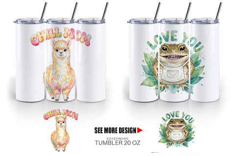 Tumbler Watercolor Quirky Ugly Cute Animal Mom Sublimation artnoy 