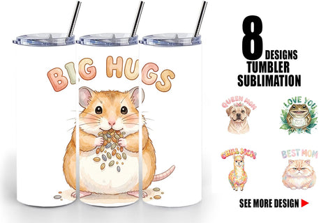 Tumbler Watercolor Quirky Ugly Cute Animal Mom Sublimation artnoy 