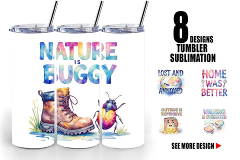Tumbler Watercolor Reluctant Explorer Quotes Sublimation artnoy 