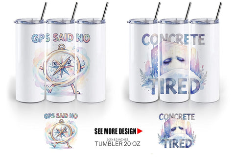 Tumbler Watercolor Reluctant Explorer Quotes Sublimation artnoy 