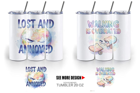 Tumbler Watercolor Reluctant Explorer Quotes Sublimation artnoy 