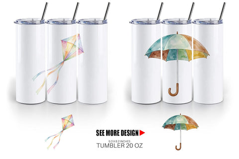 Tumbler Watercolor Retro 70s Sun And Celestial Sublimation artnoy 