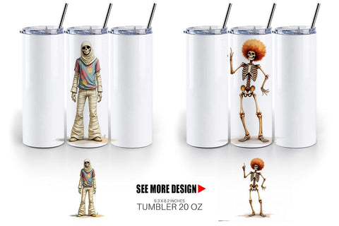 Tumbler Watercolor Retro Halloween Disco Sublimation artnoy 