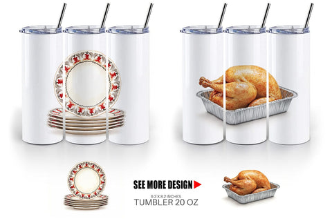 Tumbler Watercolor Retro Thanksgiving Prep Sublimation artnoy 
