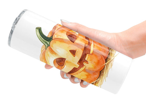 Tumbler Watercolor Rustic Autumn Harvest Pumpkin Sublimation artnoy 