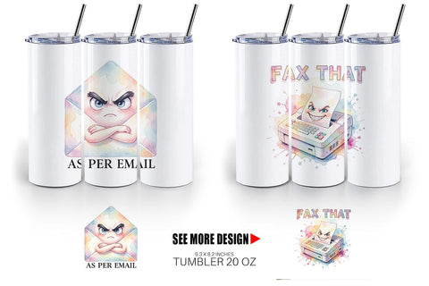 Tumbler Watercolor Sarcastic 90s Office Quotes Sublimation artnoy 