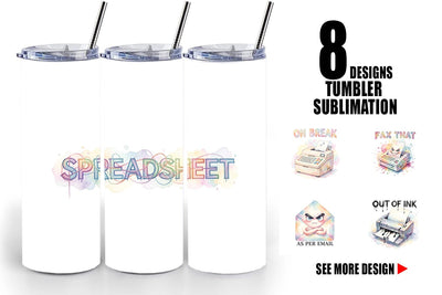 Tumbler Watercolor Sarcastic 90s Office Quotes Sublimation artnoy 