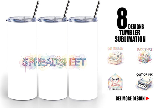 Tumbler Watercolor Sarcastic 90s Office Quotes Sublimation artnoy 