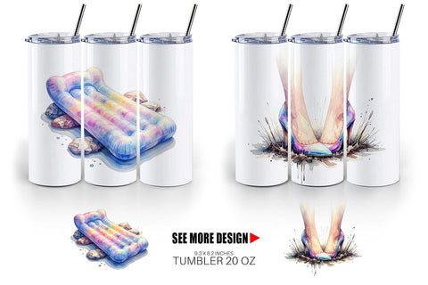 Tumbler Watercolor Sarcastic Glamping Fails Sublimation artnoy 