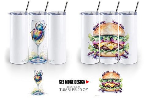 Tumbler Watercolor Sarcastic Glamping Fails Sublimation artnoy 