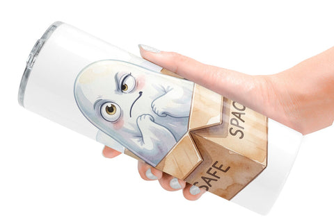 Tumbler Watercolor Sarcastic Introvert Ghost Sublimation artnoy 